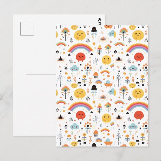 Modern Sinaasappel en zwarte pompoen boo Briefkaart (Voorkant / Achterkant)