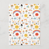 Modern Sinaasappel en zwarte pompoen boo Briefkaart (Voorkant)