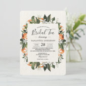 Modern Sinaasappel & Flowers Waterverf Lijst Kaart (Staand voorkant)