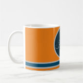 Modern sinaasappel grijs blauw Monogram Elegant Koffiemok (Links)