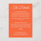 Modern Sinaasappel kleurrijke Funky Retro bruiloft Informatiekaartje (Voorkant)