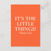 Modern Sinaasappel kleurrijke Funky Retro bruiloft Informatiekaartje (Achterkant)