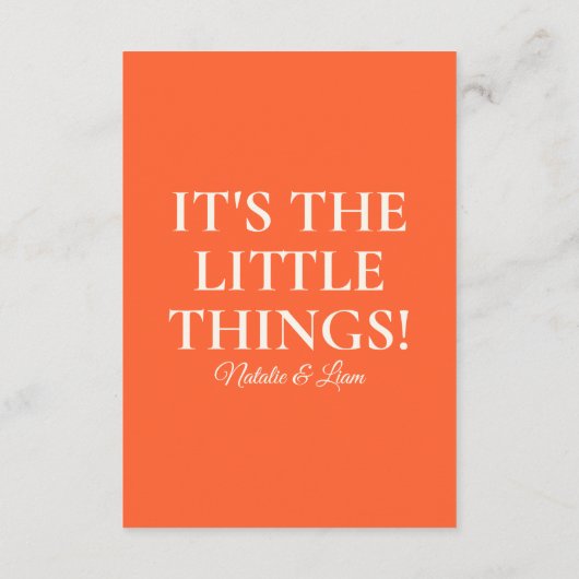 Modern Sinaasappel kleurrijke Funky Retro bruiloft Informatiekaartje (Achterkant)