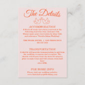 Modern Sinaasappel kleurrijke Funky Retro bruiloft Informatiekaartje (Voorkant)