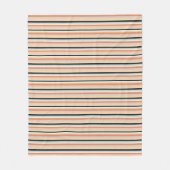 Modern Sinaasappel & Navy Vertical Stripe Patroon Fleece Deken (Voorkant)