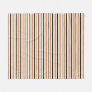 Modern Sinaasappel & Navy Vertical Stripe Patroon Fleece Deken