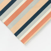 Modern Sinaasappel & Navy Vertical Stripe Patroon Fleece Deken (Hoek)