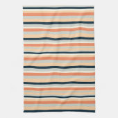 Modern Sinaasappel & Navy Vertical Stripe Patroon Theedoek (Verticaal)