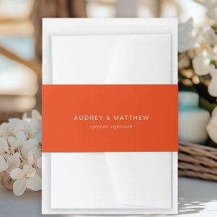 Modern sinaasappel-rood uitnodigingen wikkel