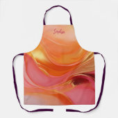 Modern Sinaasappel, roze en goud- Schort (Voorkant)