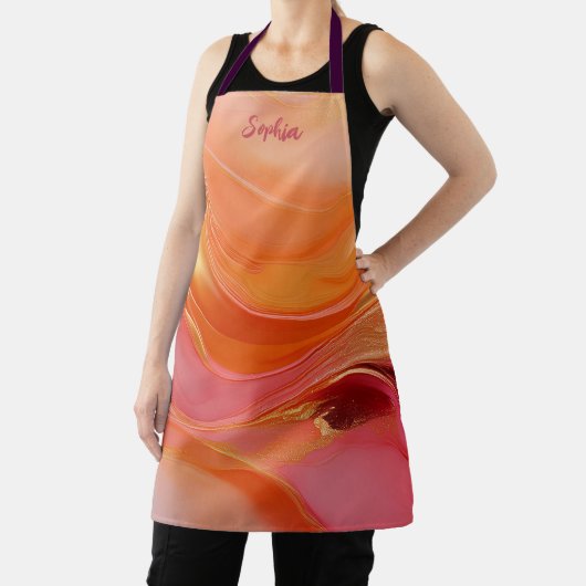 Modern Sinaasappel, roze en goud- Schort (Insitu)