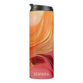 Modern Sinaasappel roze en goud- Thermosbeker (Geroteerd rechts)