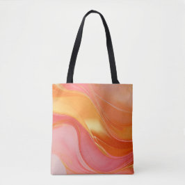 Modern Sinaasappel roze en goud- Tote Bag