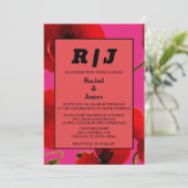 Modern Sinaasappel Roze Waterverf Bloemen Boho Huw Kaart (Staand voorkant)