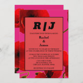 Modern Sinaasappel Roze Waterverf Bloemen Boho Huw Kaart (Voorkant / Achterkant)