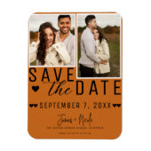 Modern Sinaasappel Spice Save the Date 2 Foto Brui Magneet (Verticaal)