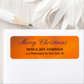 Modern Sinaasappel Stijlvol Merry Christmas Family Etiket (Insitu)