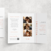 Modern Sinaasappel Trifold Wedding Program Papiere