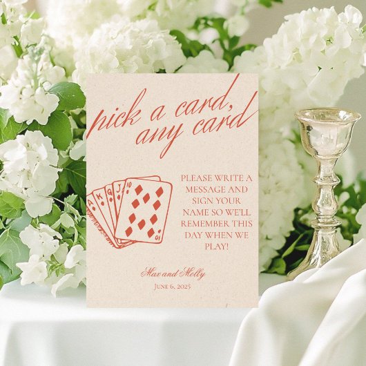 Modern Sinaasappel Wedding speelkaarten voetstuk t Reclamebord Met Voetstuk