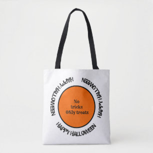 Modern Sinaasappel Zwart Typografie Happy Hallowee Tote Bag