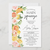 Modern Sinaasappels Lemons Main Squeeze Vrijgezell Kaart (Voorkant)