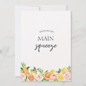 Modern Sinaasappels Lemons Main Squeeze Vrijgezell Kaart (Achterkant)