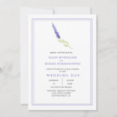 Modern Single Lavender Sprig Wedding | Kaart (Voorkant)