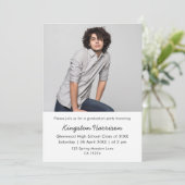 Modern Single Photo Boy Graduation Invitation Kaart (Staand voorkant)