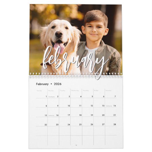 Modern Single Photo Script Custom Kalender (Feb 2026)