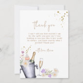Modern Sip & See Champagne Bottle Baby shower Bedankkaart (Voorkant)