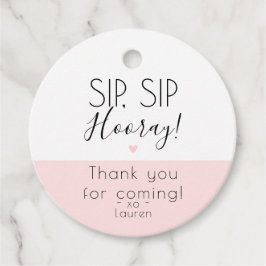 Modern Sip Sip Hoera, Open het flesje bedankt Hart Bedankjes Labels