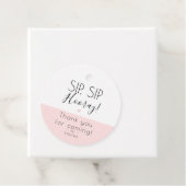Modern Sip Sip Hoera, Open het flesje bedankt Hart Bedankjes Labels (In situ)