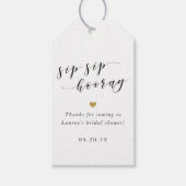 Modern Sip Sip Hooray Bruiloft Feest Dank Je Cadeaulabel (Voorkant)