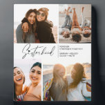 Modern Sisterhood Photo Collage Black and White Fotoplaat<br><div class="desc">Geniet van een speciale foto-collage-keepname van je zussen of beste vrienden. Het voorzien van een typografie van de handtekeningsstijl met een hart op bovenkant en één of andere tekst voor u om aan te passen. Als u om het even welke doopvontgrootte, kleur enz. zou willen veranderen, klik op pas verder...</div>