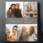 Modern Sisterhood Photo Collage Grayish Green Fotoplaat<br><div class="desc">Geniet van een speciale foto-collage-keepname van je zussen of beste vrienden. Het voorzien van een typografie van de handtekeningsstijl met een hart op bovenkant en één of andere tekst voor u om aan te passen. Als u om het even welke doopvontgrootte, kleur enz. zou willen veranderen, klik op pas verder...</div>