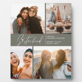 Modern Sisterhood Photo Collage Grayish Green Fotoplaat