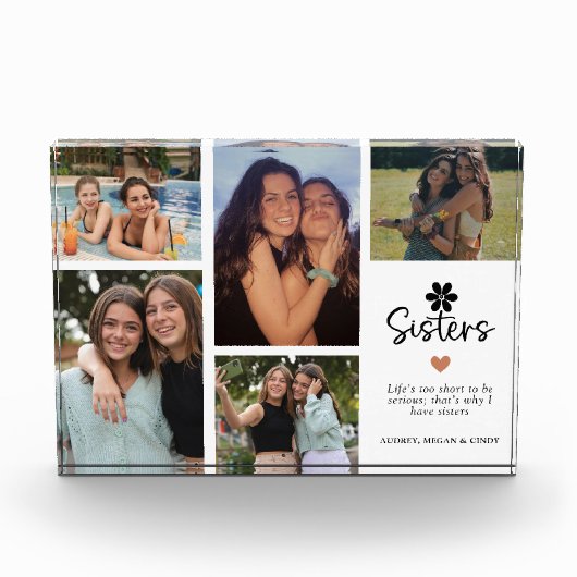 Modern Sisters Grid Keepsake Gift Fotoblokken (Voorkant)