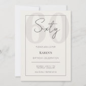 Modern Sixty 60th Birthday Celebration Kaart (Voorkant)