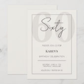 Modern Sixty 60th Birthday Celebration  Kaart (Voorkant / Achterkant)