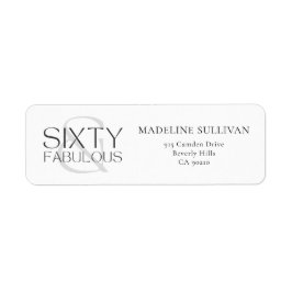 Modern Sixty and Fabulous Bold 60th Birthday Party Etiket