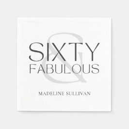 Modern Sixty and Fabulous Bold 60th Birthday Party Servet