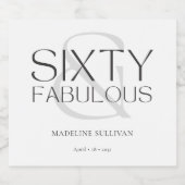 Modern Sixty and Fabulous Bold 60th Birthday Party Sparkling Wijnetiket (Enkel label)