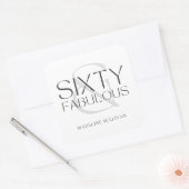 Modern Sixty and Fabulous Bold 60th Birthday Party Vierkante Sticker (Envelop)