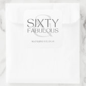 Modern Sixty and Fabulous Bold 60th Birthday Party Vierkante Sticker (Tas)