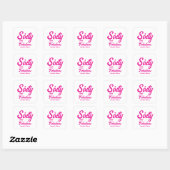 Modern Sixty and Fabulous Pink 60th Birthday Party Vierkante Sticker (Vel)
