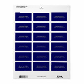 Modern Sjabloon Navy Blue Faux Gold Font Adres Etiket (Full Sheet)