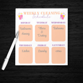modern sjabloon voor wekelijkse schoonmaakplanning notitieblok