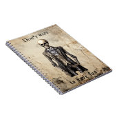 Modern  Skelet Oud Papier Custom Quote Notitieboek (Rechterzijde)