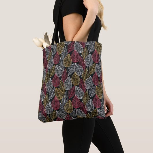 Modern Skeleton verliest najaar patroon Tote Bag (Dichtbij)