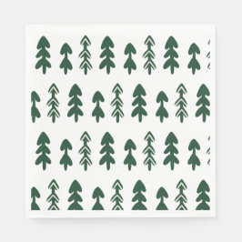 Modern Sketch Christmas Tree Paper Napkin Servet